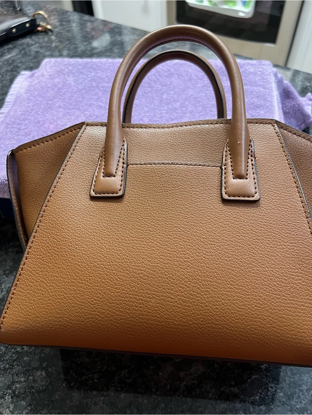 Michael Kors Cognac Leather Tote with Gold Hardware